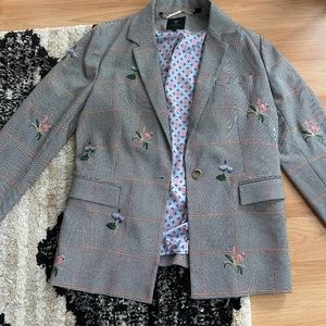Ted Baker floral plaid blazer